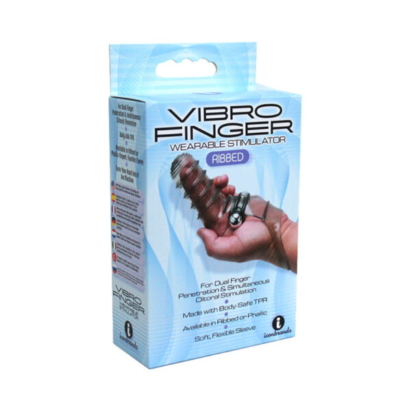 Vibrofinger Ribbed Finger Massager Smoke - Image 2