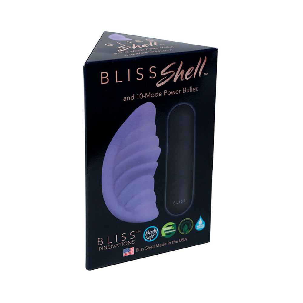 Bliss Shell With Rechargeable Bullet Purple 10 Function Waterproof - Image 2