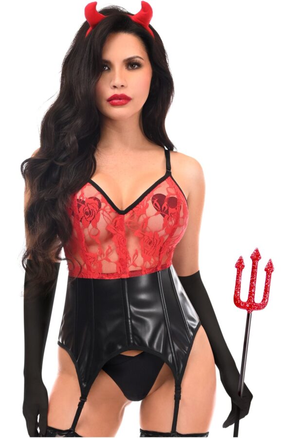 Lavish 4 PC Sexy Devil Lingerie Costume - Image 3