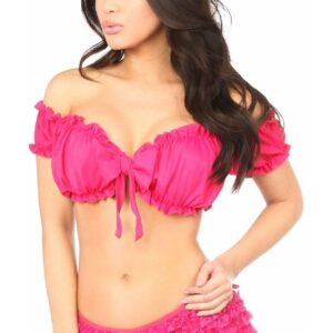 Fuchsia Peasant Top - Daisy Corsets