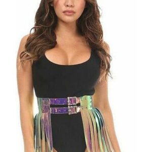 Rainbow Gold Holo Fringe Skirt - Daisy Corsets