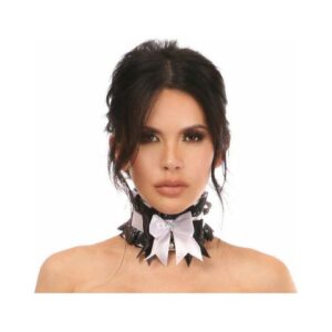 Kitten Collection White/Black Lace Choker - Daisy Corsets