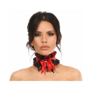 Kitten Collection Red/Black Lace Choker - Daisy Corsets