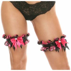 Kitten Collection Pink Floral Satin Leg Garters (Set of 2) - Daisy Corsets