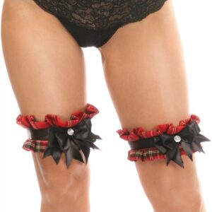 Kitten Collection Red Plaid Leg Garters (Set of 2) - Daisy Corsets