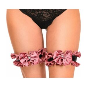 Kitten Collection Dusty Rose Velvet Leg Garters (Set of 2) - Daisy Corsets