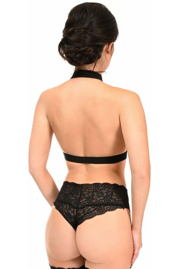 Black Stretchy Body Harness w/Gold Hardware - Daisy Corsets