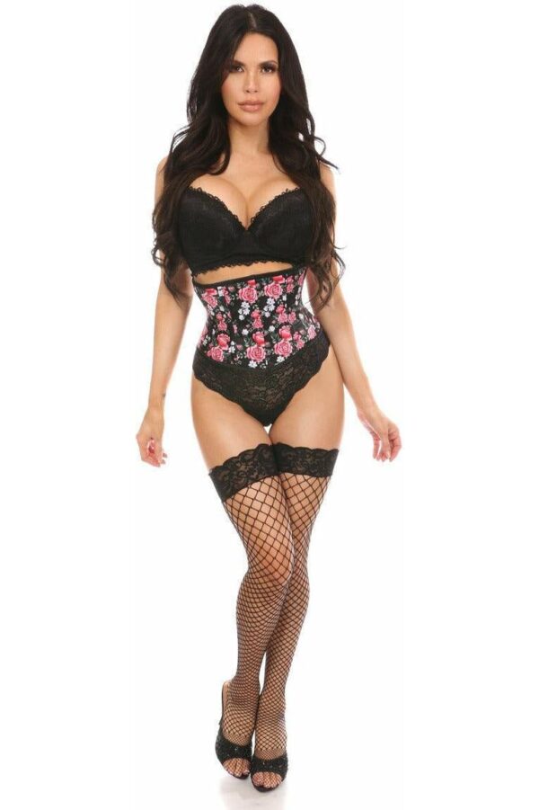 Lavish Pink Roses Mini Cincher - Daisy Corsets