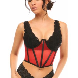 Lavish Red Mesh Open Cup Waist Cincher - Daisy Corsets