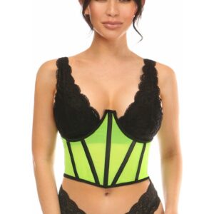 Lavish Neon Green Mesh Open Cup Waist Cincher - Daisy Corsets