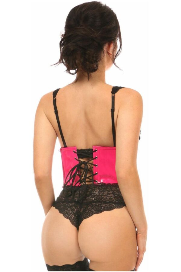 Lavish Neon Pink Patent Open Cup Underwire Waist Cincher - Daisy Corsets