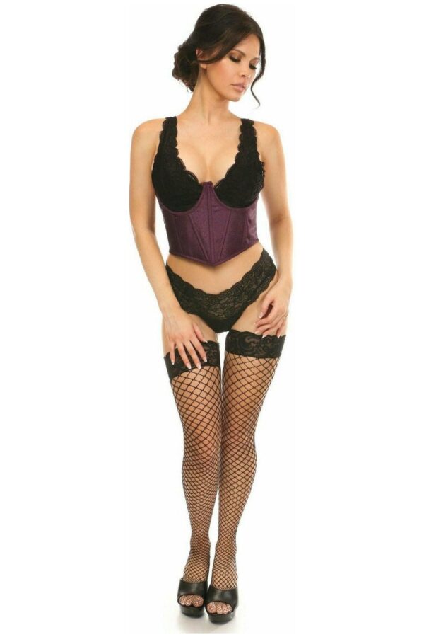 Lavish Plum Brocade Open Cup Waist Cincher - Daisy Corsets