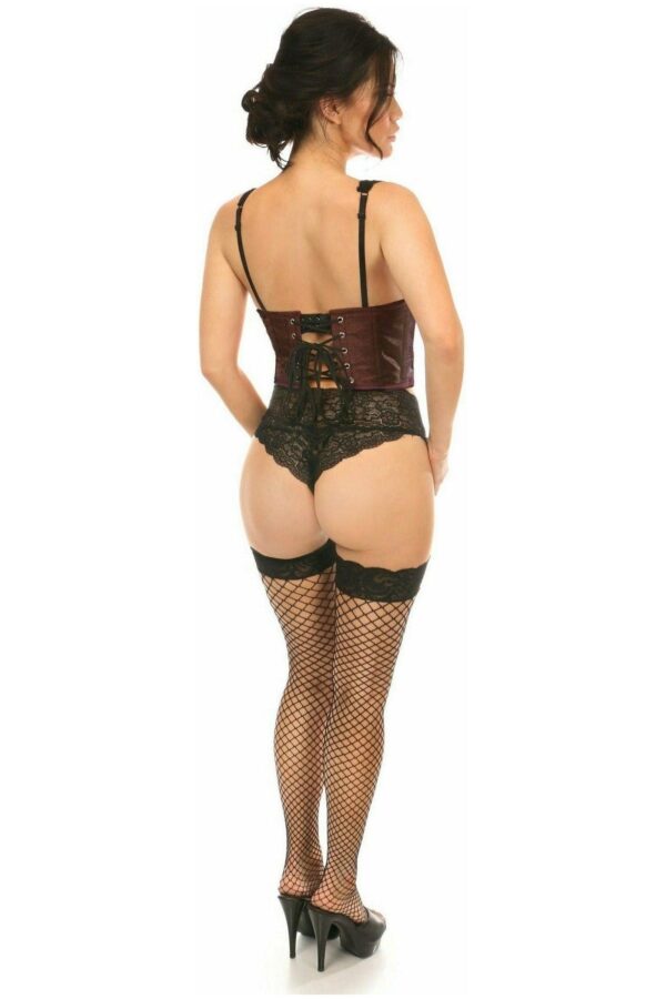 Lavish Dark Brown Brocade Open Cup Waist Cincher - Daisy Corsets