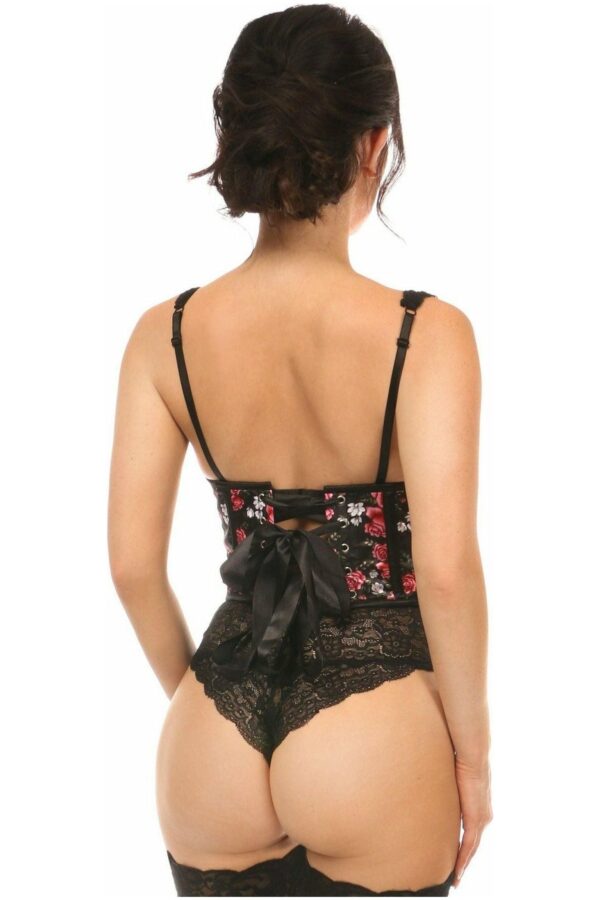 Lavish Floral Satin Open Cup Waist Cincher - Daisy Corsets