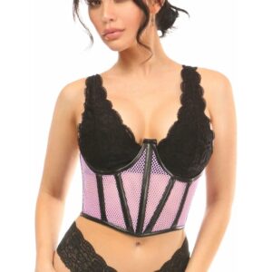Lavish Lt Purple Fishnet Underwire Open Cup Waist Cincher - Daisy Corsets