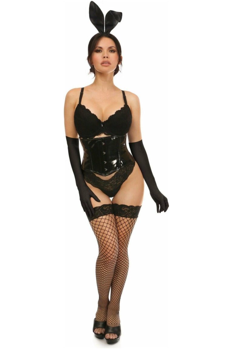 Lavish 4 PC Pink Patent Bunny Corset Costume