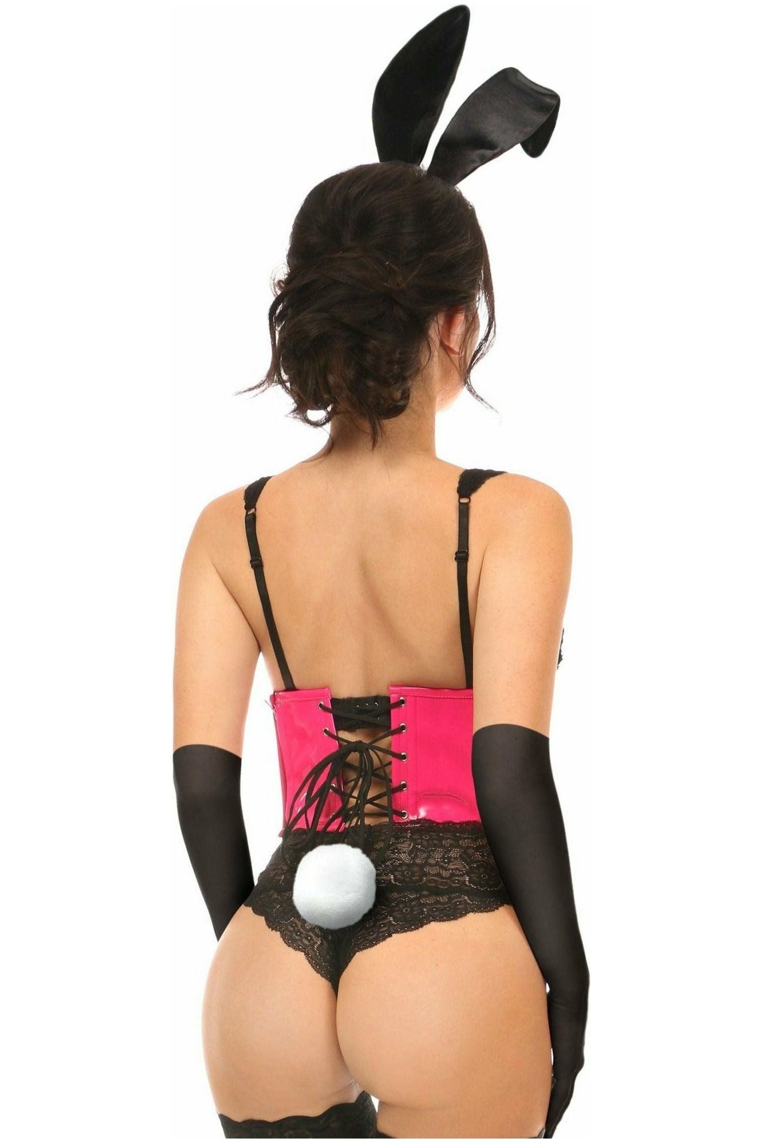 Lavish 4 PC Pink PVC Bunny Corset Costume - Daisy Corsets