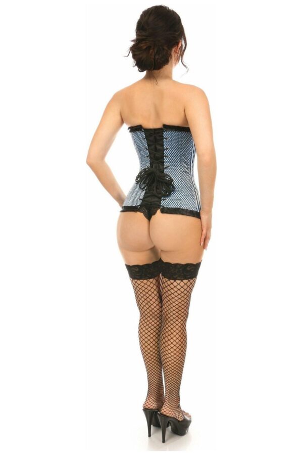 Lavish Lt Blue Burlesque Overbust Corset - Daisy Corsets