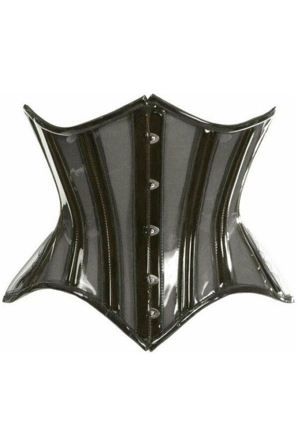 Lavish Black Clear Curvy Underbust Waist Cincher Corset - Daisy Corsets