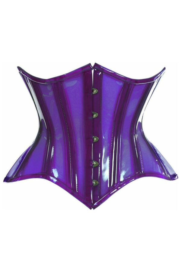 Lavish Purple Clear Curvy Underbust Waist Cincher Corset - Image 5