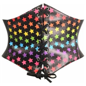 Lavish Rainbow Stars Lace-Up Corset Belt Cincher