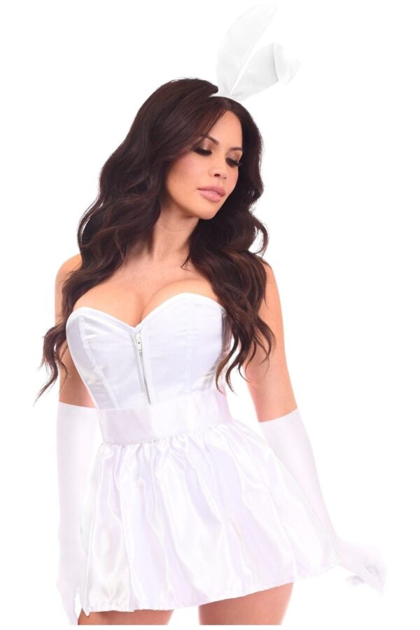 Lavish 5 PC White Bunny Corset Costume - Image 3