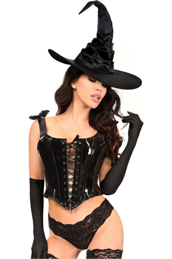 Lavish 3 PC Vinyl Witch Corset Costume - Image 3