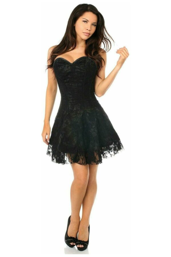 Lavish Black Lace Corset Dress - Daisy Corsets