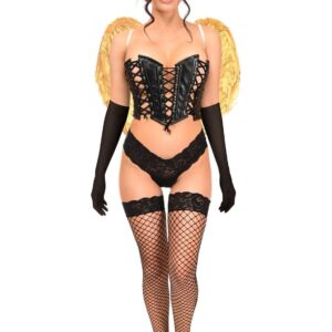 Lavish 4 PC Golden Angel Corset Costume