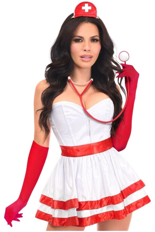 Lavish 5 PC Heart Stopper Nurse Corset Costume - Image 3