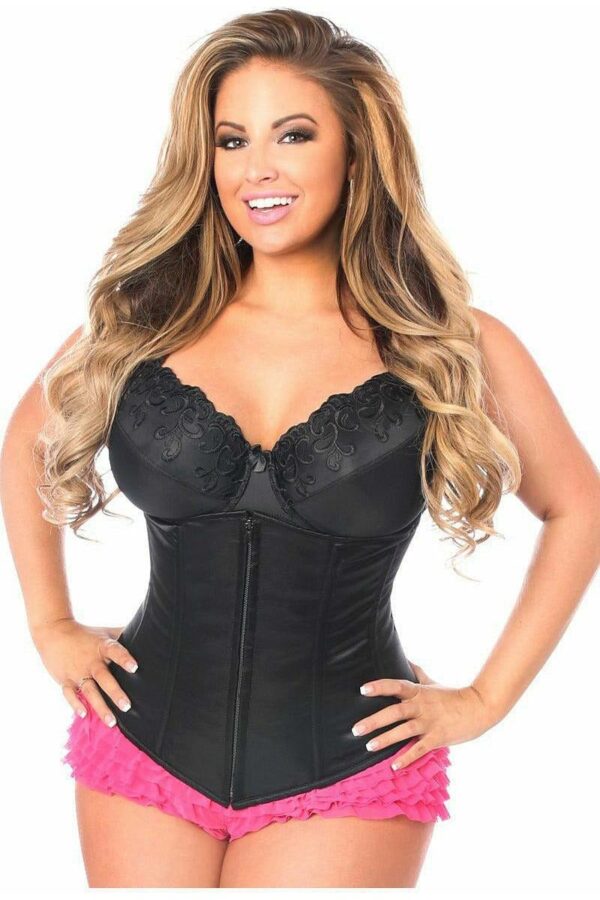 Lavish Black Underbust Zipper Corset - Daisy Corsets