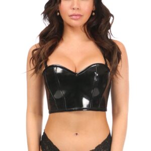 Lavish Black Patent Short Bustier