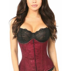 Lavish Wine Lace Underbust Corset - Daisy Corsets