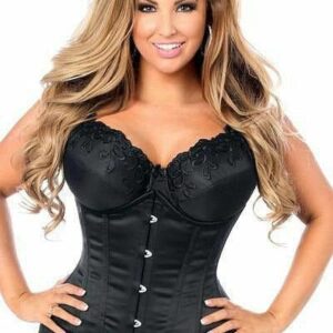 Lavish Black Satin Underbust Corset - Daisy Corsets