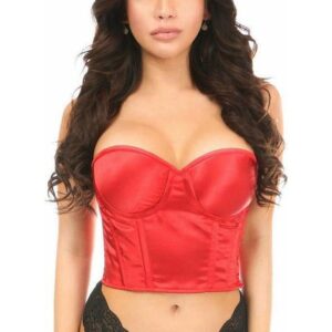 Lavish Red Satin Underwire Bustier - Daisy Corsets