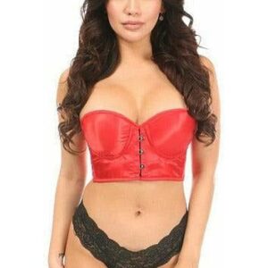 Lavish Red Satin Underwire Short Bustier - Daisy Corsets