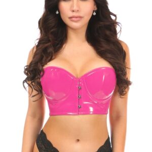 Lavish Hot Pink Patent PVC Underwire Short Bustier