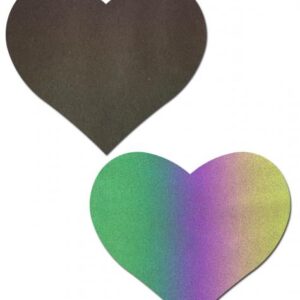 Pastease Reflective Rainbow Heart Nipple Pasties