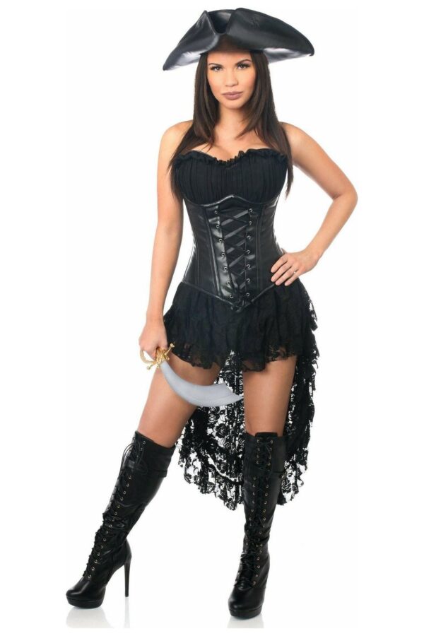 Top Drawer 4 PC Black Pirate Captain Costume - Daisy Corsets