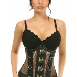 Top Drawer Steel Boned Fishnet Under Bust Corset