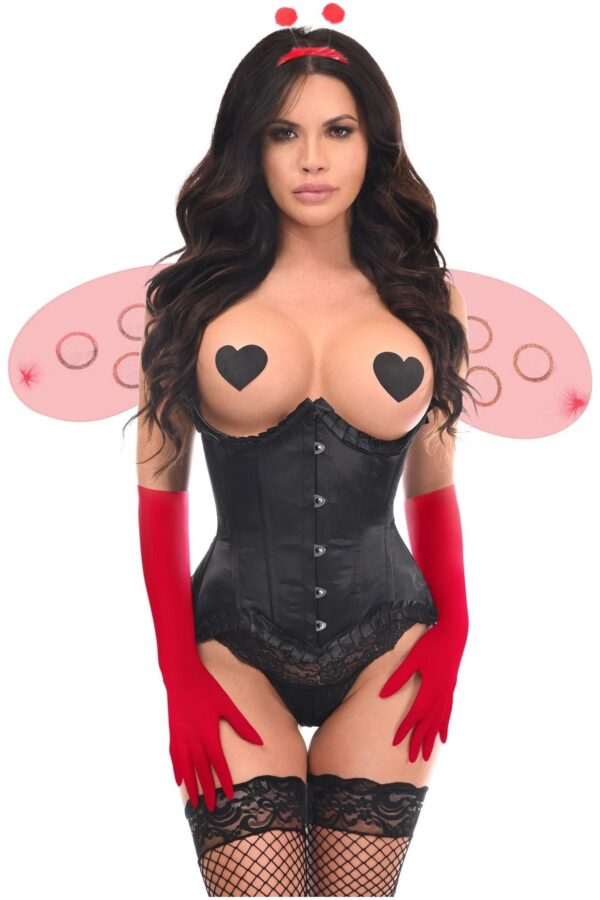 Top Drawer 4 PC Pin-Up Ladybug Corset Costume - Image 3