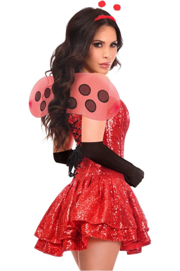 Top Drawer 4 PC Sequin Ladybug Corset Dress Costume - Image 4