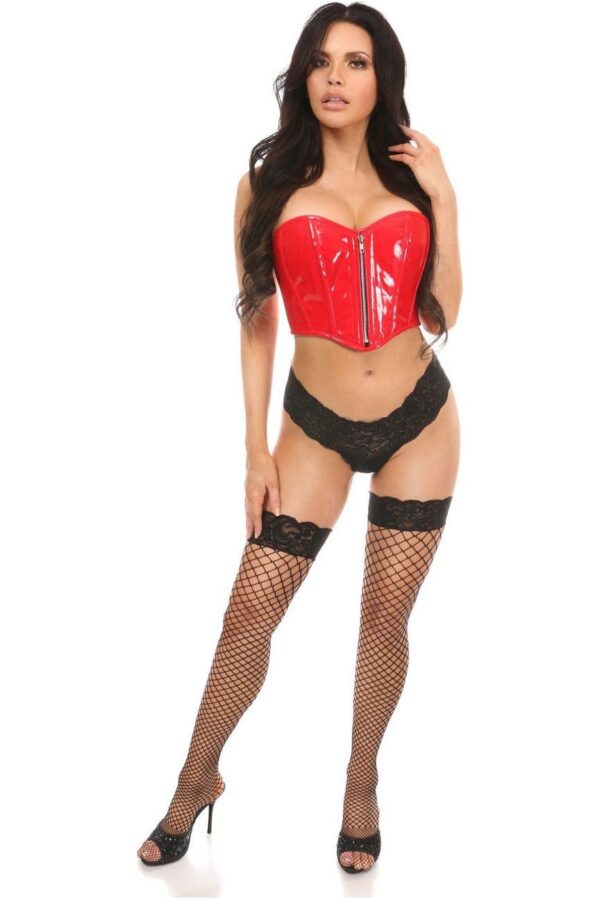 Top Drawer Red Patent Bustier Top w/Zipper - Image 3