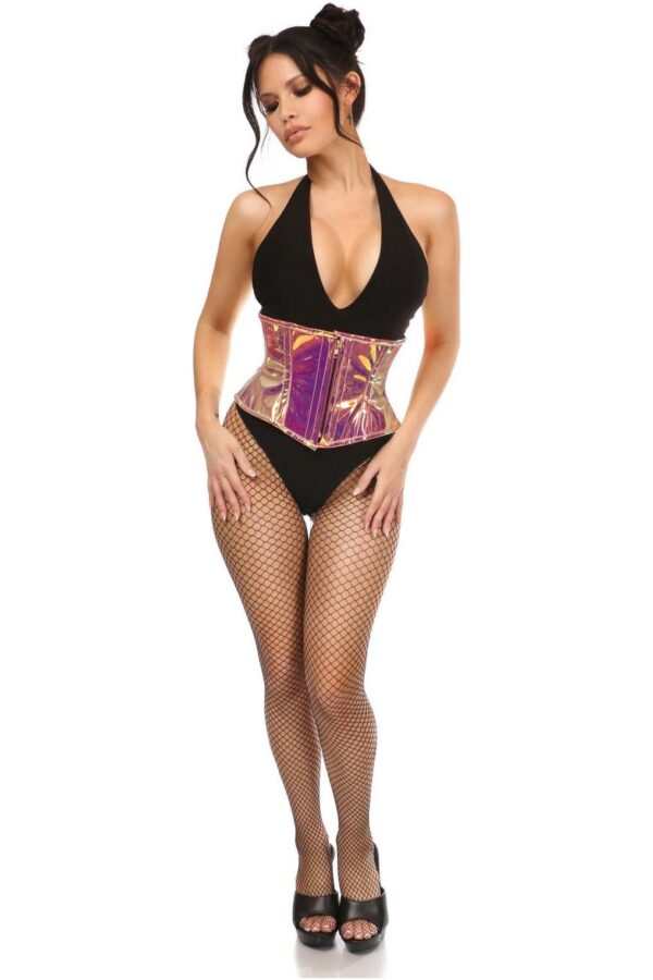 Top Drawer Rainbow Gold Holo Steel Boned Mini Cincher - Image 3
