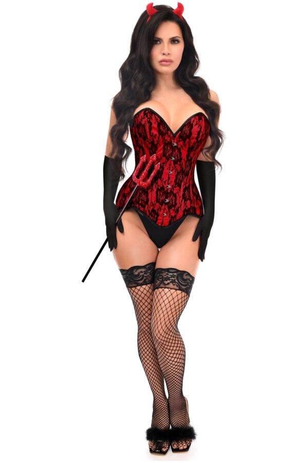 Top Drawer 4 PC Premium Devil Corset Costume