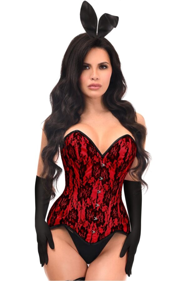 Top Drawer 4 PC Premium Red Bunny Corset Costume - Image 3