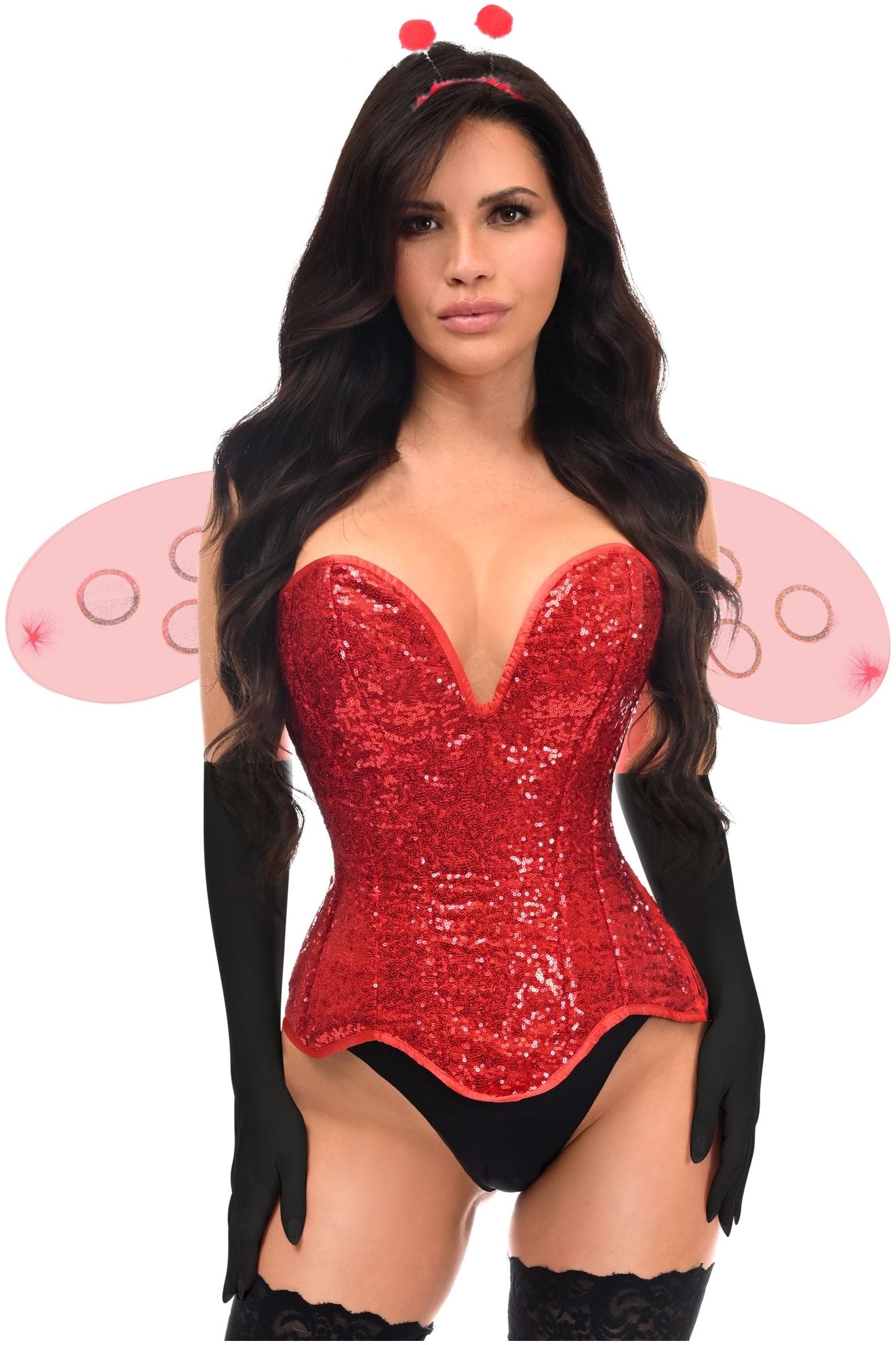 Top Drawer 4 PC Sequin Ladybug Corset Costume - Image 3
