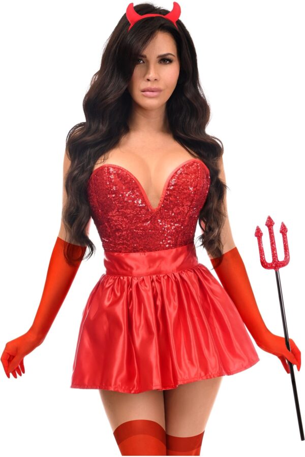 Top Drawer 5 PC Premium Devil Corset Costume - Image 3