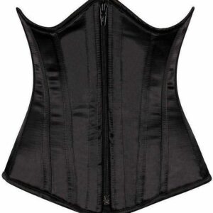 Top Drawer Black Satin Underbust Steel Boned Corset - Daisy Corsets