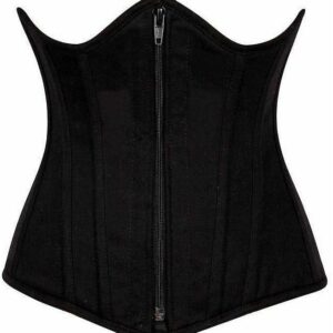 Top Drawer Black Cotton Underbust Steel Boned Corset - Daisy Corsets